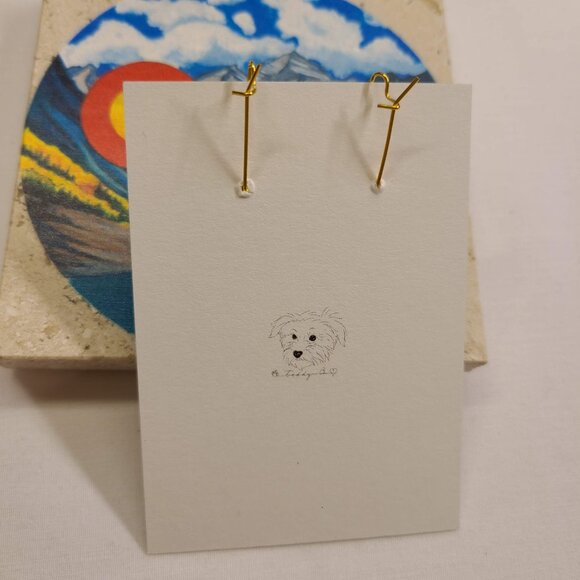 Bayonet Clasped Cross Hoop Earrings - Picture 2 of 2